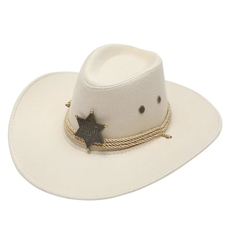 American Trend Three Ropes Chicken Feather Travel Shaping Cowboy Hat - WAlMYe #