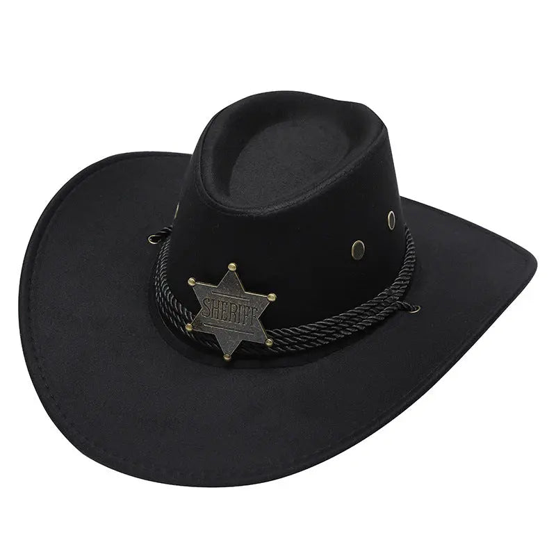 American Trend Three Ropes Chicken Feather Travel Shaping Cowboy Hat - WAlMYe #