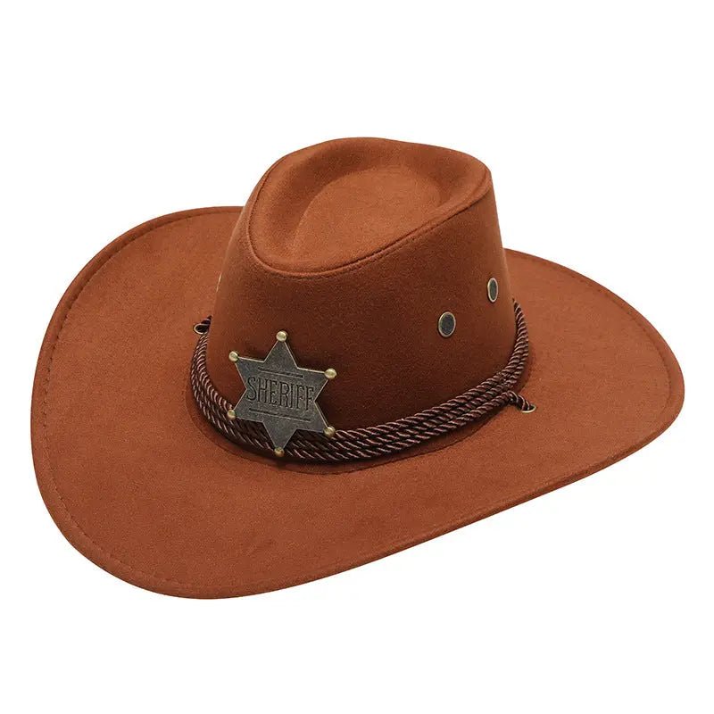 American Trend Three Ropes Chicken Feather Travel Shaping Cowboy Hat - WAlMYe #