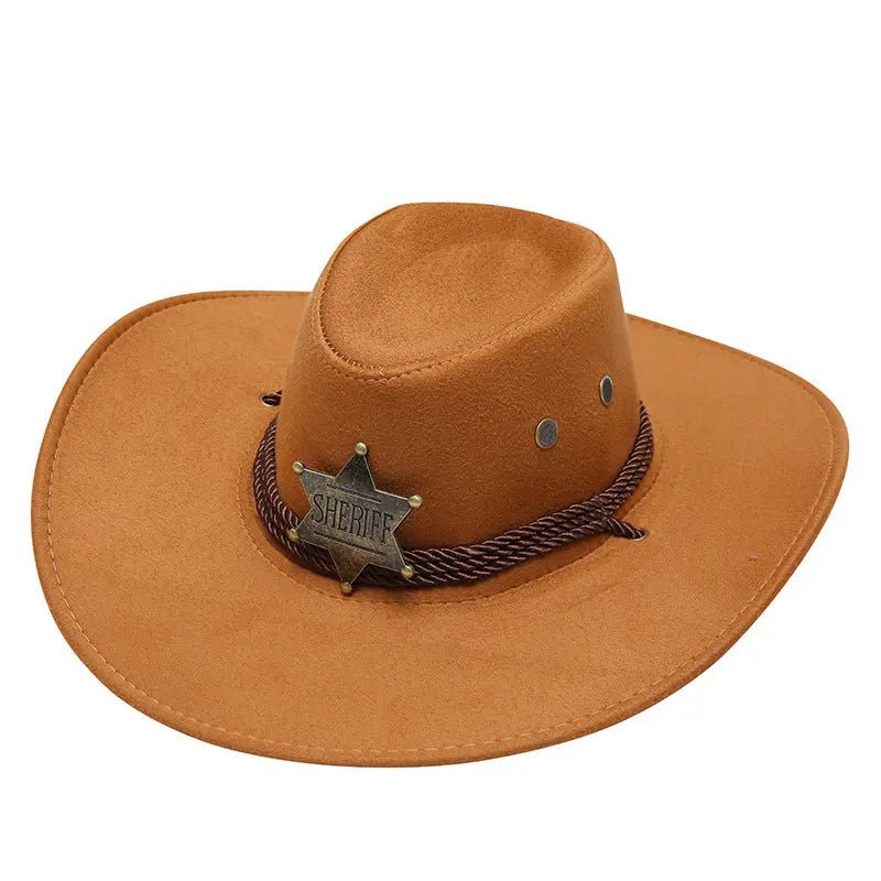 American Trend Three Ropes Chicken Feather Travel Shaping Cowboy Hat - WAlMYe #