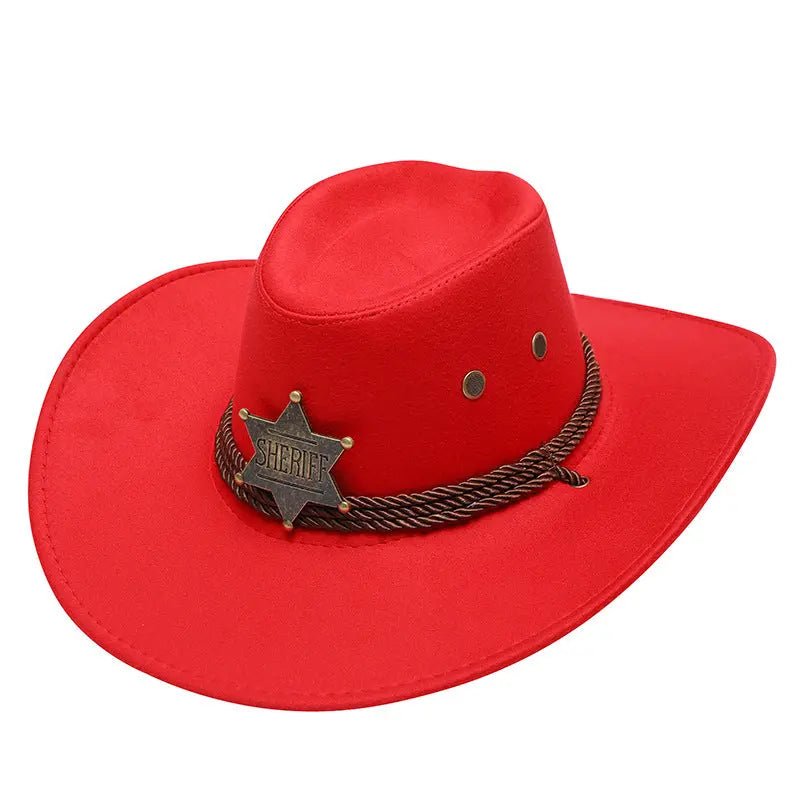 American Trend Three Ropes Chicken Feather Travel Shaping Cowboy Hat - WAlMYe #