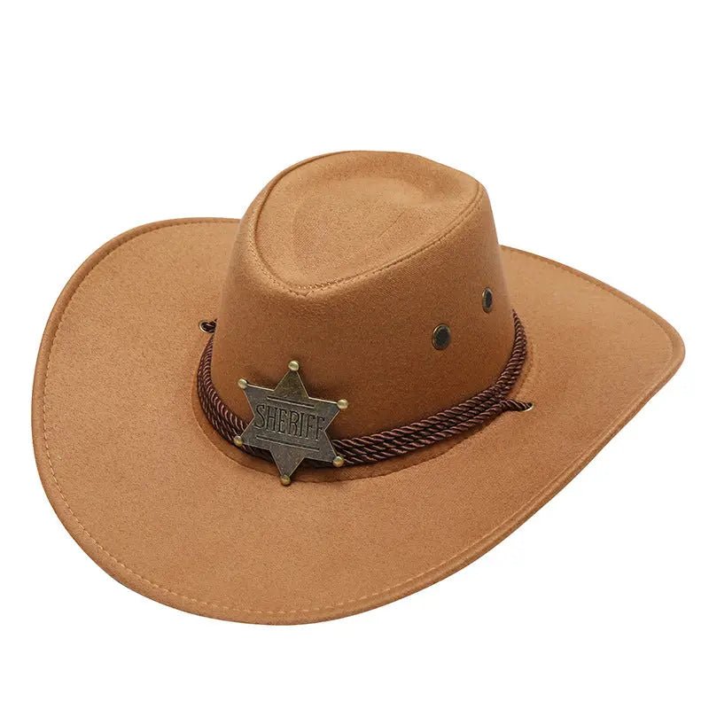 American Trend Three Ropes Chicken Feather Travel Shaping Cowboy Hat - WAlMYe #