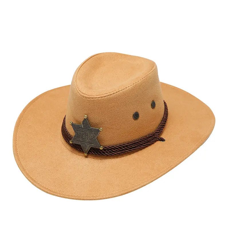 American Trend Three Ropes Chicken Feather Travel Shaping Cowboy Hat - WAlMYe #