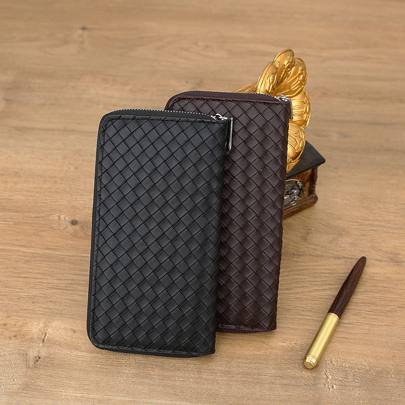 Men's Simple Leather Woven Pattern Wallet - WAlMYe #