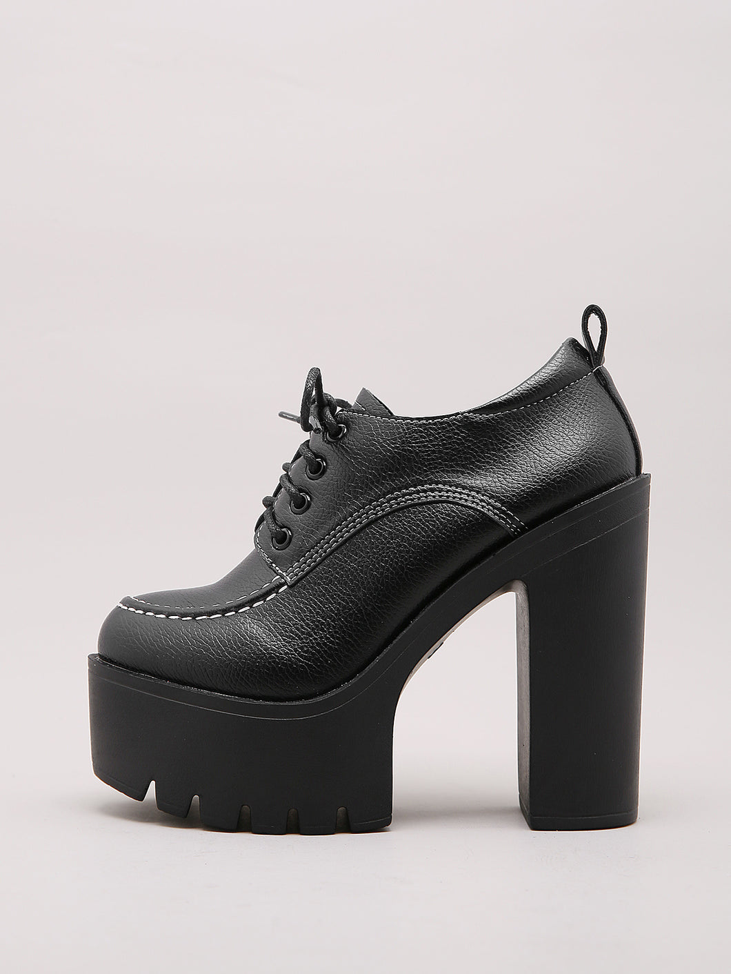 Thick Heel Platform Deep Mouth Round Toe High Heels Single Shoes