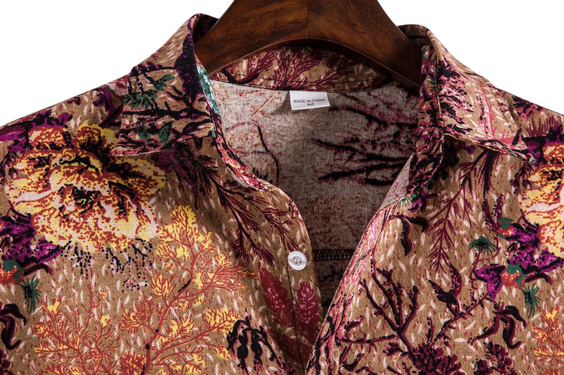 Men's Digital Printing Long Sleeve Shirt Men's Lapel Shirt - WAlMYe #