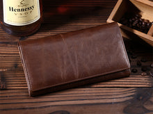 Load image into Gallery viewer, First Layer Leather Wallet Long Vintage Oil Wax
