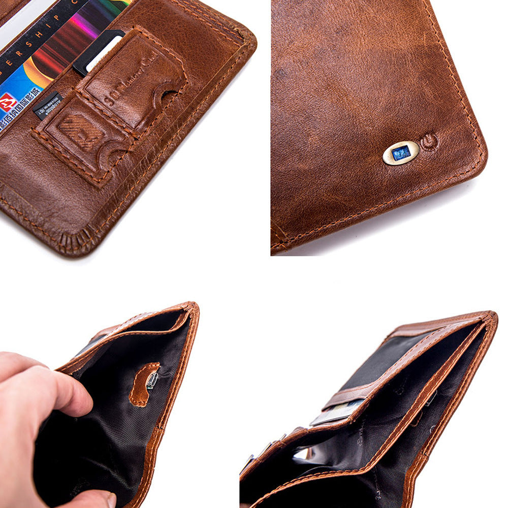 Men's Leather Multi-card Smart Anti-lost Wallet - WAlMYe #