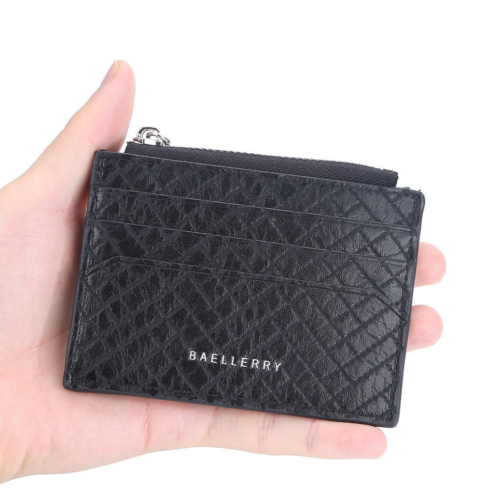 Men's Small Card Bag Euro American Plaid Fashion Clip - WAlMYe #
