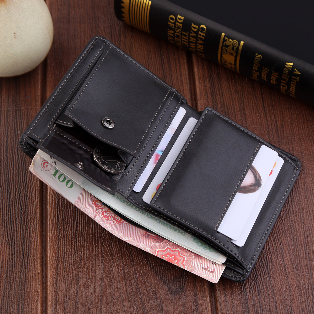 Men's Wallet Short Multi-card Seat Button Bag - WAlMYe #