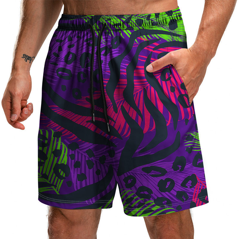 Summer New Leaf Series 3D Printed Shorts Loose Beach Pants Fashion Casual Shorts Men - WAlMYe #