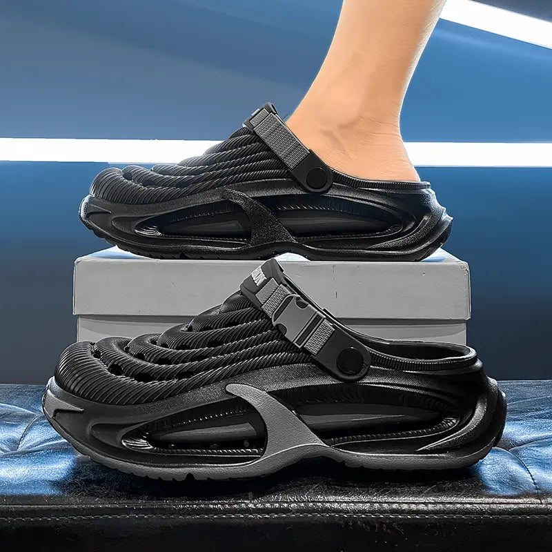 Men'S Summer Thick-Sole Non-Slip Quick-Drying Clogs - Waterproof Slide Slippers with Comfortable Arch Support, Durable Outdoor Design plus Size Slippers Tiktokshopbacktoschool