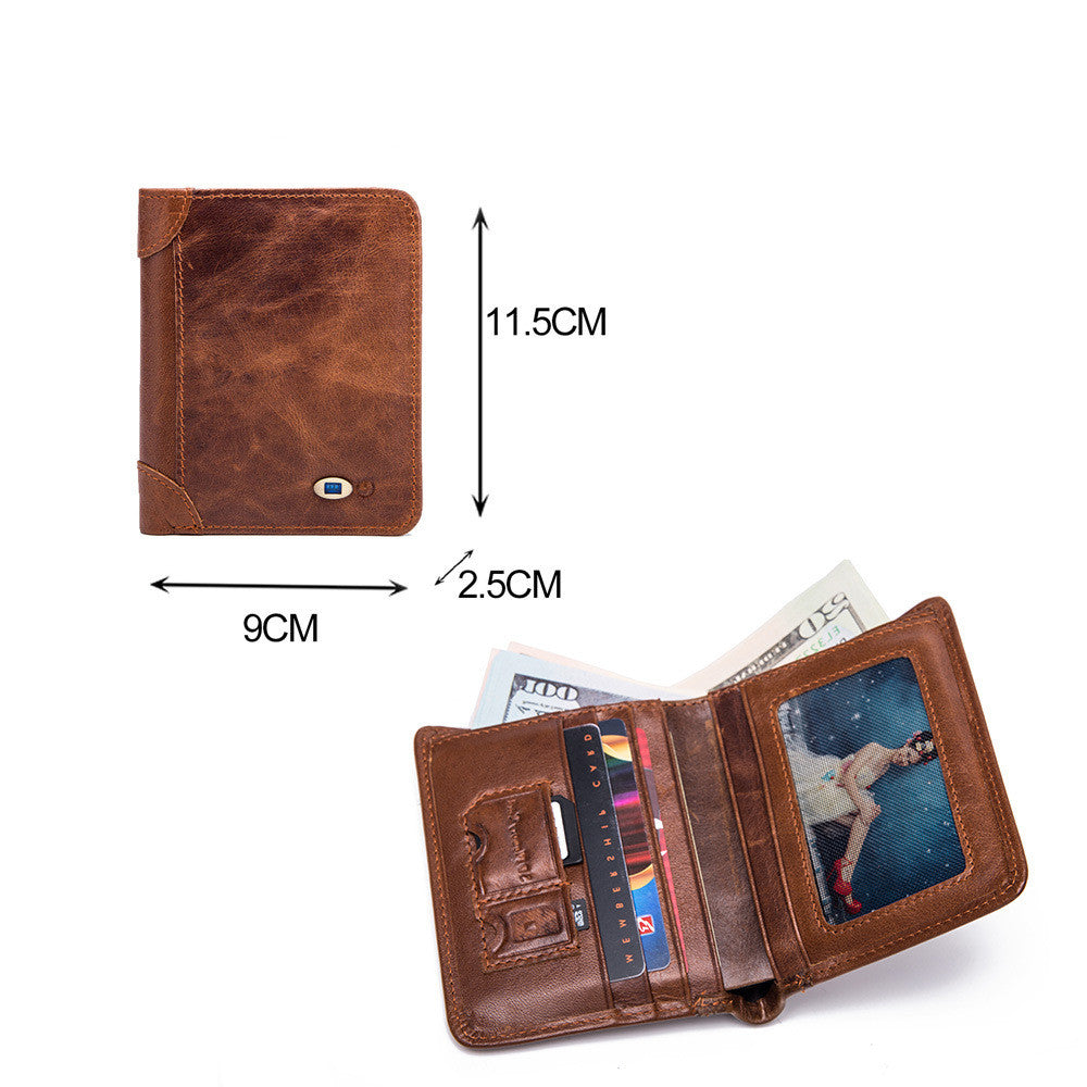 Men's Leather Multi-card Smart Anti-lost Wallet - WAlMYe #