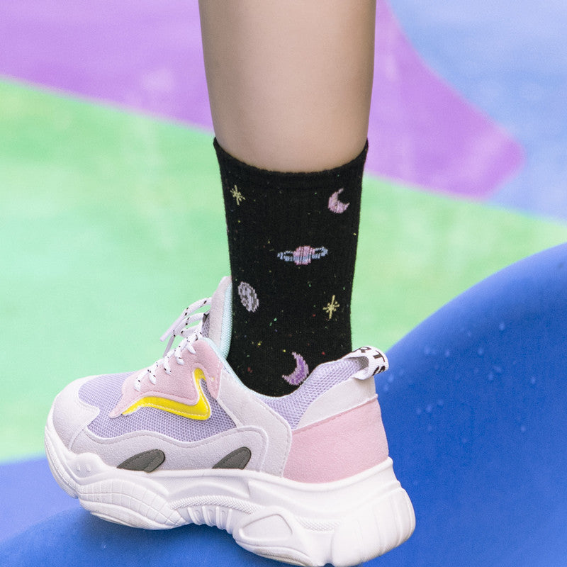 Planet Space Cartoon Women's Socks - WAlMYe #