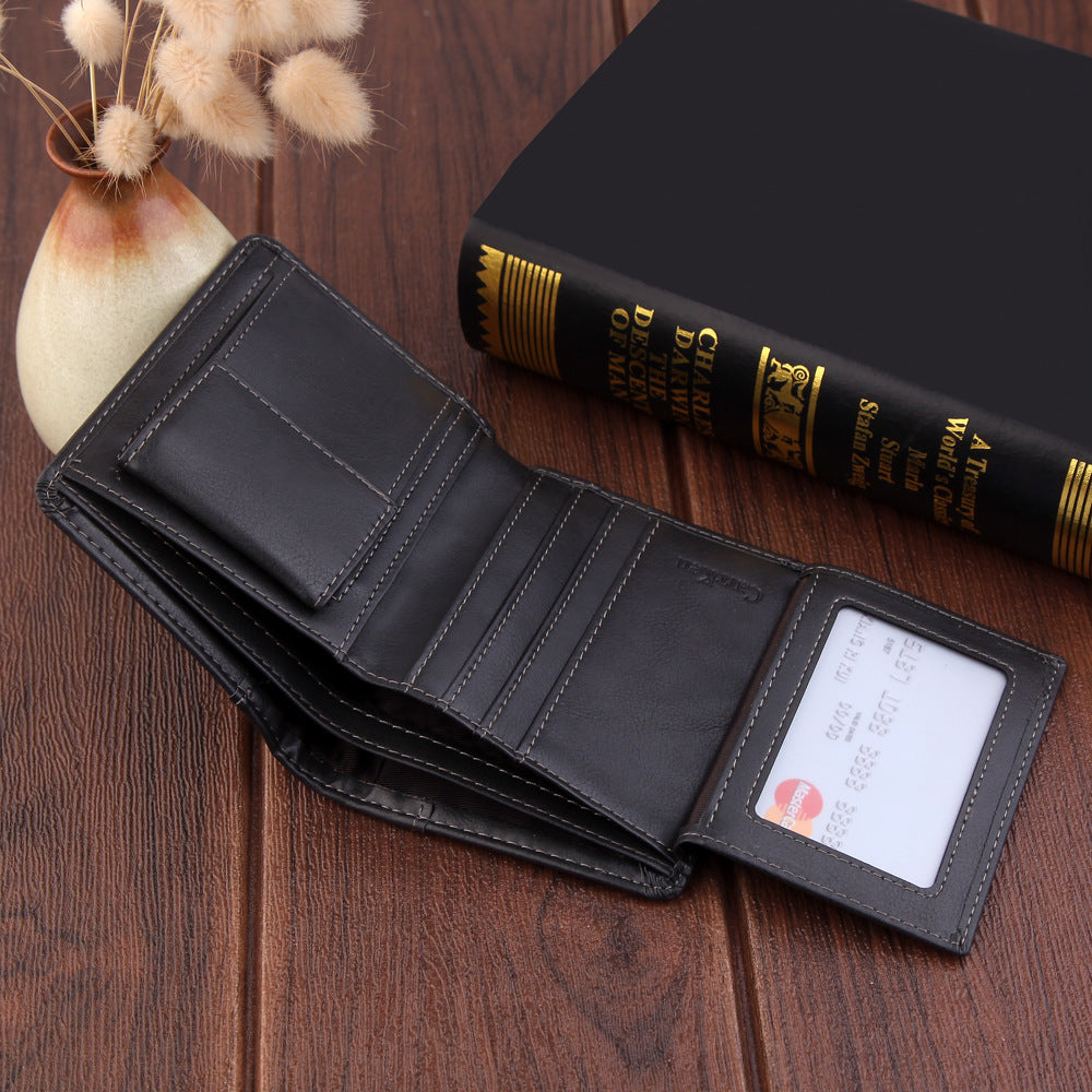 Men's Wallet Short Multi-card Seat Button Bag - WAlMYe #