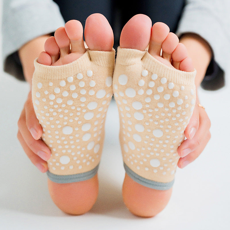 Women's Mid Tube Yoga Socks Half Finger And Split Finger - WAlMYe #