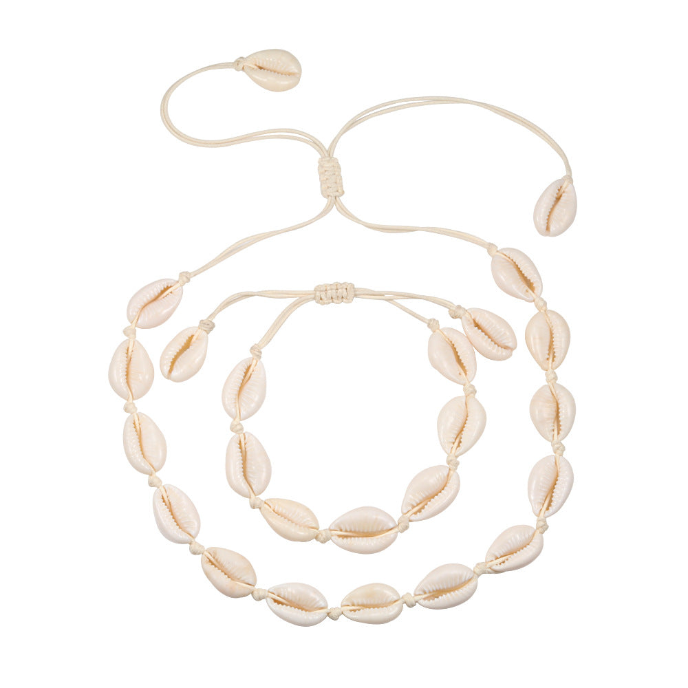 Shell Necklace Handmade Bracelet Clavicle Chain Anklet - WAlMYe #