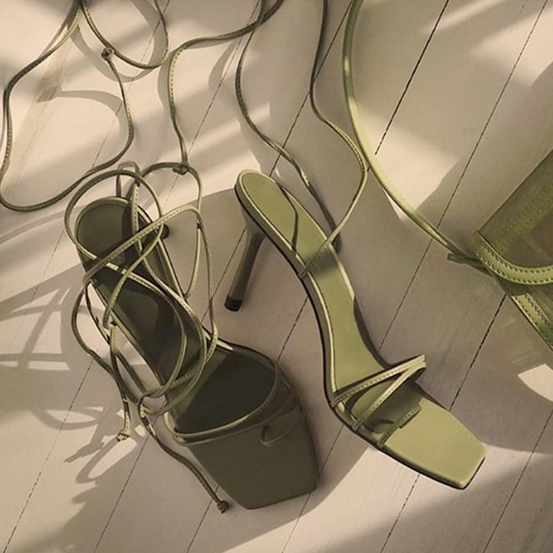 Stiletto  Toe Net Red High Heels Roman Women's Shoes - WAlMYe #