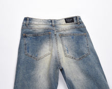 Load image into Gallery viewer, Cut Three-dimensional Stretch High Street Men&#39;s Jeans
