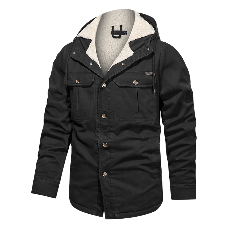 Men Cotton Jacket Winter Thick Warm Parkas Male Plus Velvet Casual Hooded Coat