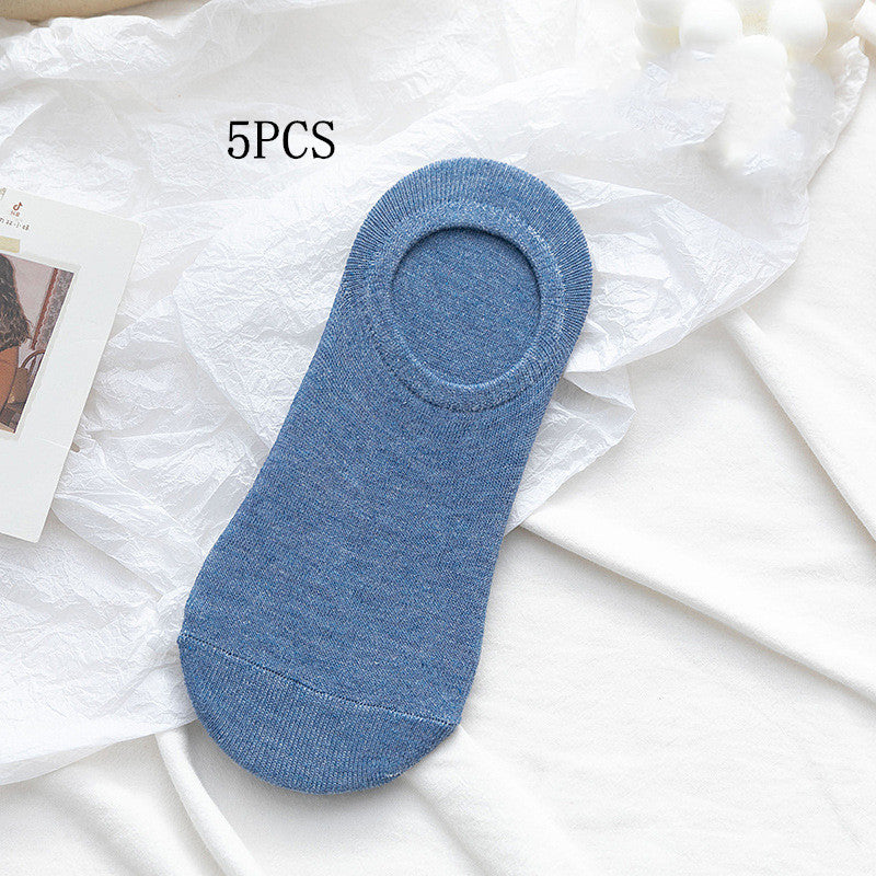 Socks Men And Women Solid Color Boat Socks Spring Invisible Socks Socks Socks Net Red Men'S Socks - WAlMYe #