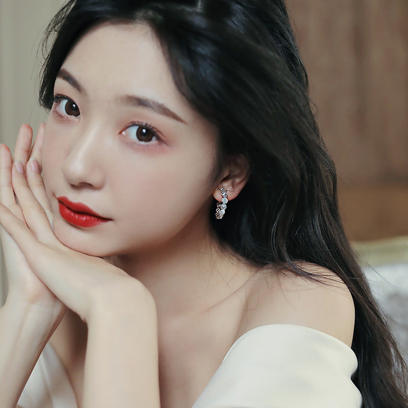 Earrings Diamond Opal Geometric Earrings Temperament - WAlMYe #