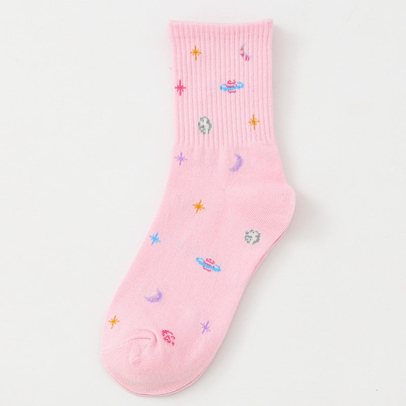 Planet Space Cartoon Women's Socks - WAlMYe #