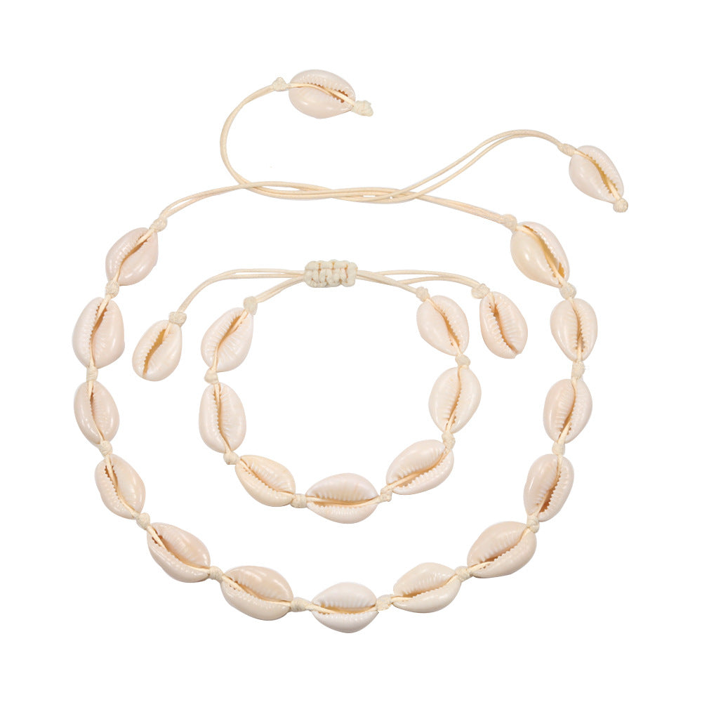 Shell Necklace Handmade Bracelet Clavicle Chain Anklet - WAlMYe #
