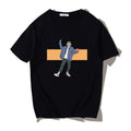 Short-sleeved T-shirt Men's All-match Loose Print Round Neck Japanese Style - WAlMYe #