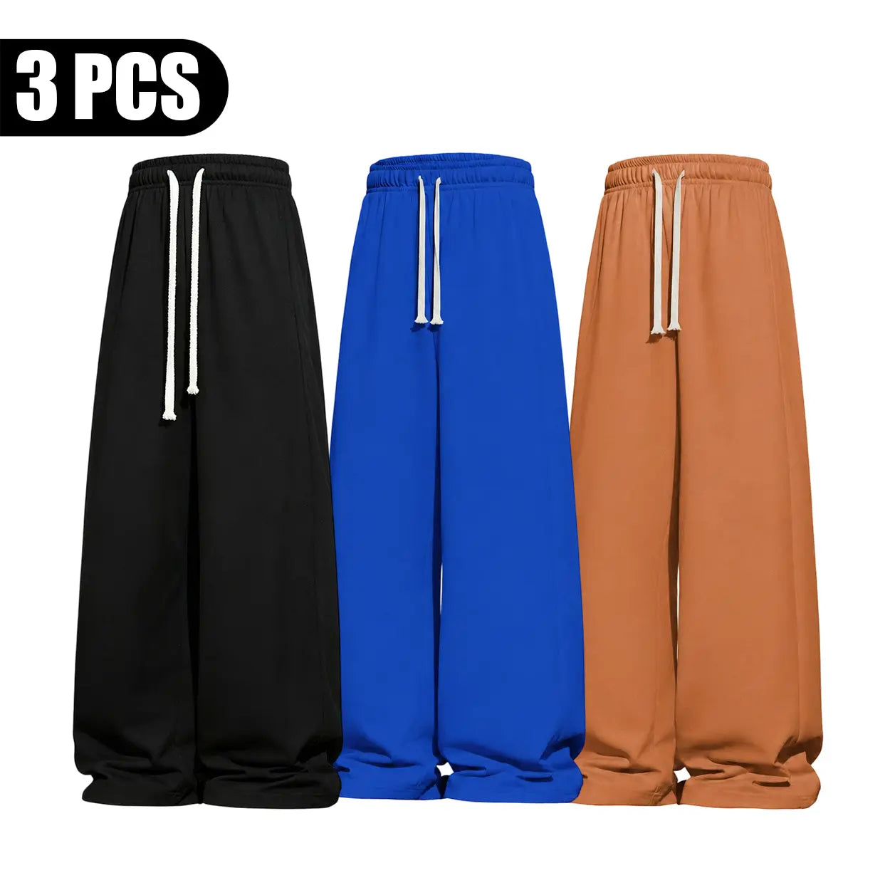Men’S All-Season Baggy Wide-Leg Athletic Pants - Sports Clothing with Deep Pockets, Soft Breathable Fabric, Machine Washable Mens Clothing for Street Style, Khaki Pants Clothes