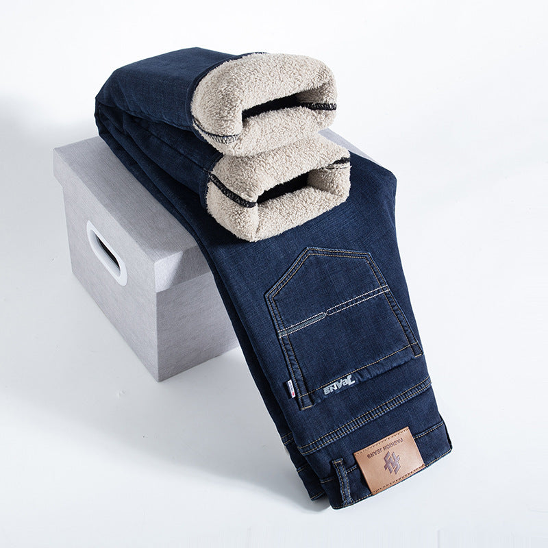 Fleece Lined Padded Warm Keeping Jeans For Men - WAlMYe #