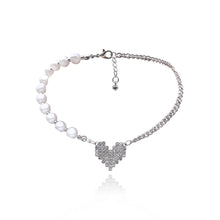 Load image into Gallery viewer, Personality Pearl Chain Necklace Women Creative Sweet Cool Micro-Inlaid Heart Shape
