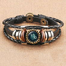Load image into Gallery viewer, Multilayer Leather Bracelet 12 Constellation Zodiac Sign Men Braided Bracelets
