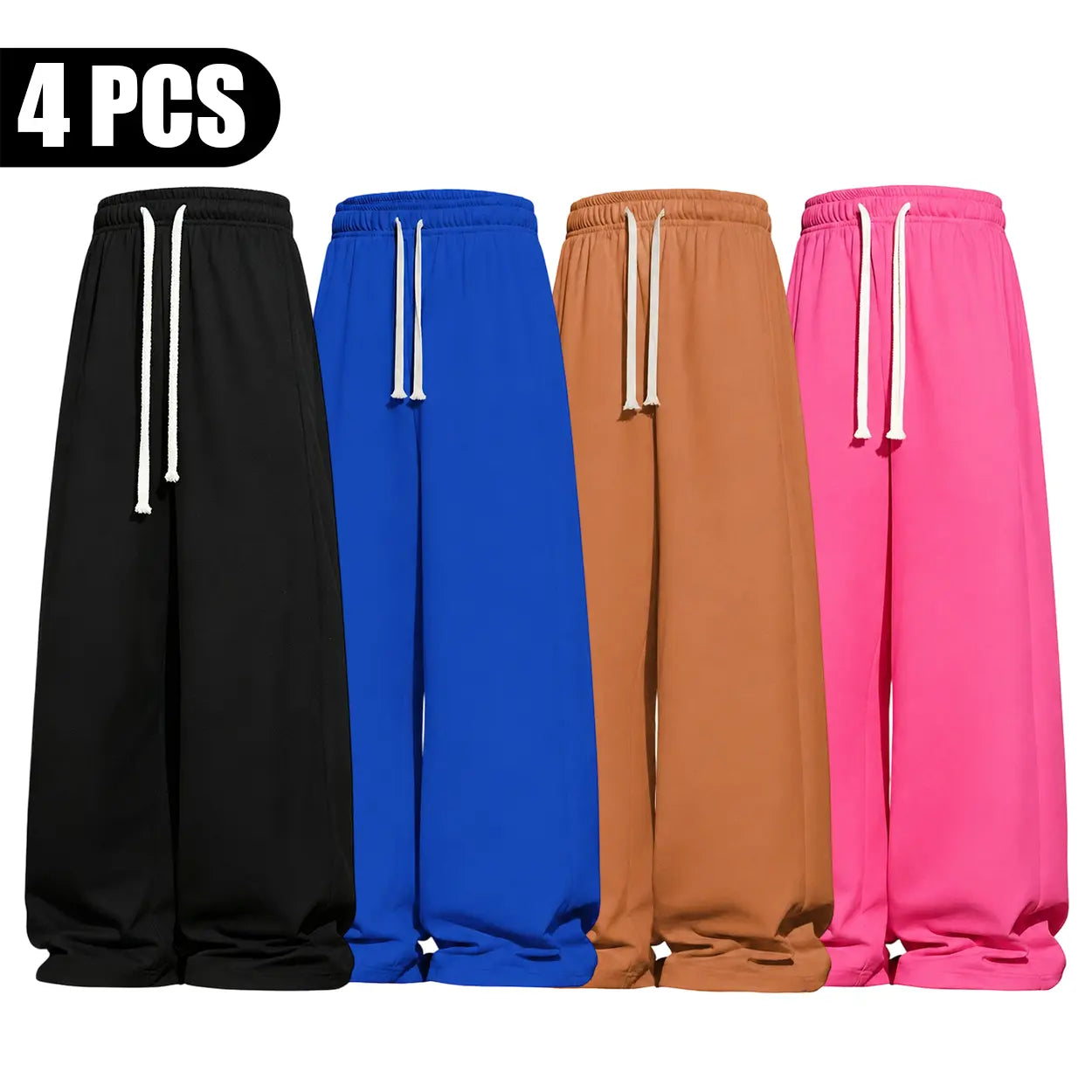 Men’S All-Season Baggy Wide-Leg Athletic Pants - Sports Clothing with Deep Pockets, Soft Breathable Fabric, Machine Washable Mens Clothing for Street Style, Khaki Pants Clothes