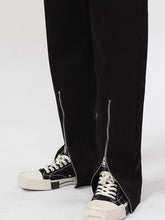 Load image into Gallery viewer, Men&#39;s Double Zipper Split Black Jeans
