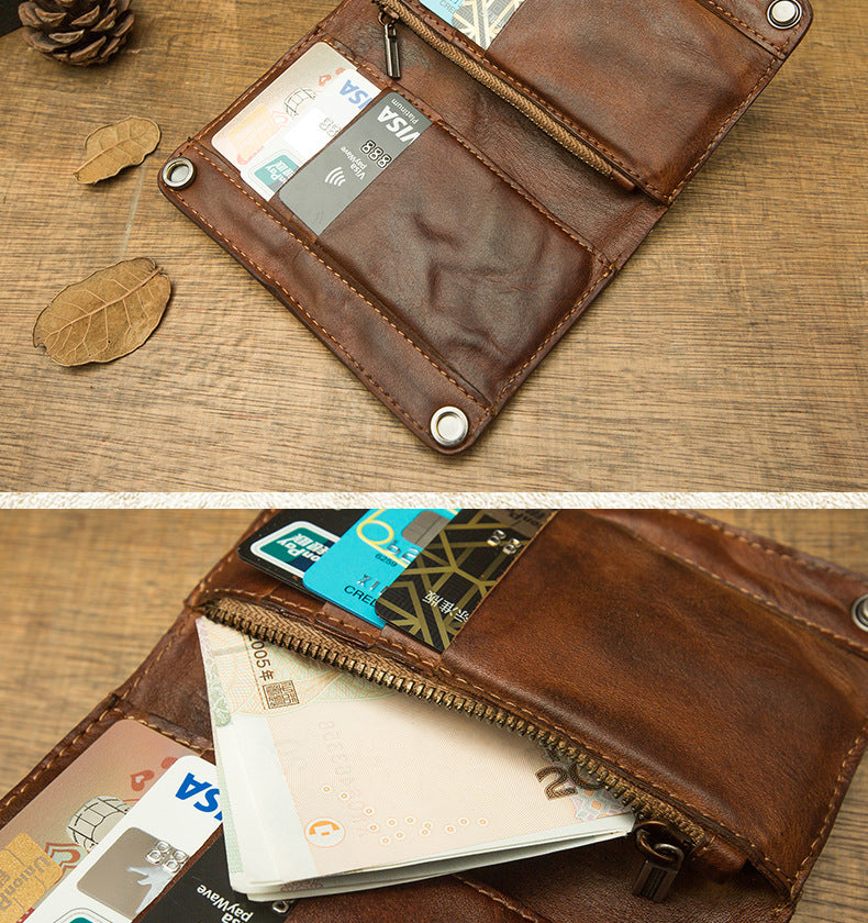 Handmade Cowhide Full Leather Large Capacity Wallet - WAlMYe #
