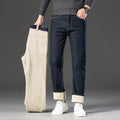 Fleece Lined Padded Warm Keeping Jeans For Men - WALMYE #