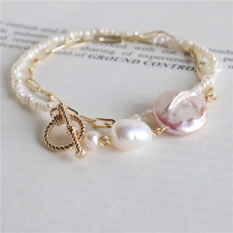 Baroque Freshwater Pearl Bead Chain Stitching - WAlMYe #