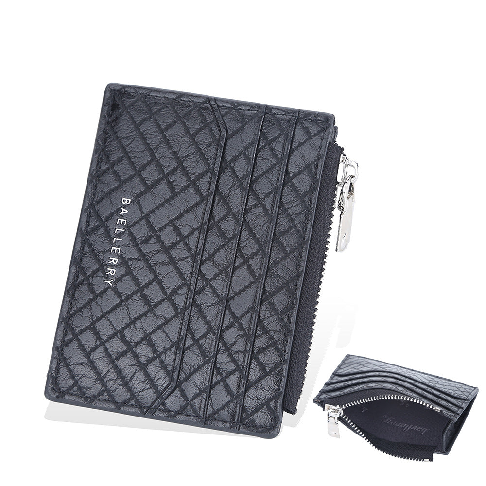 Men's Small Card Bag Euro American Plaid Fashion Clip - WAlMYe #