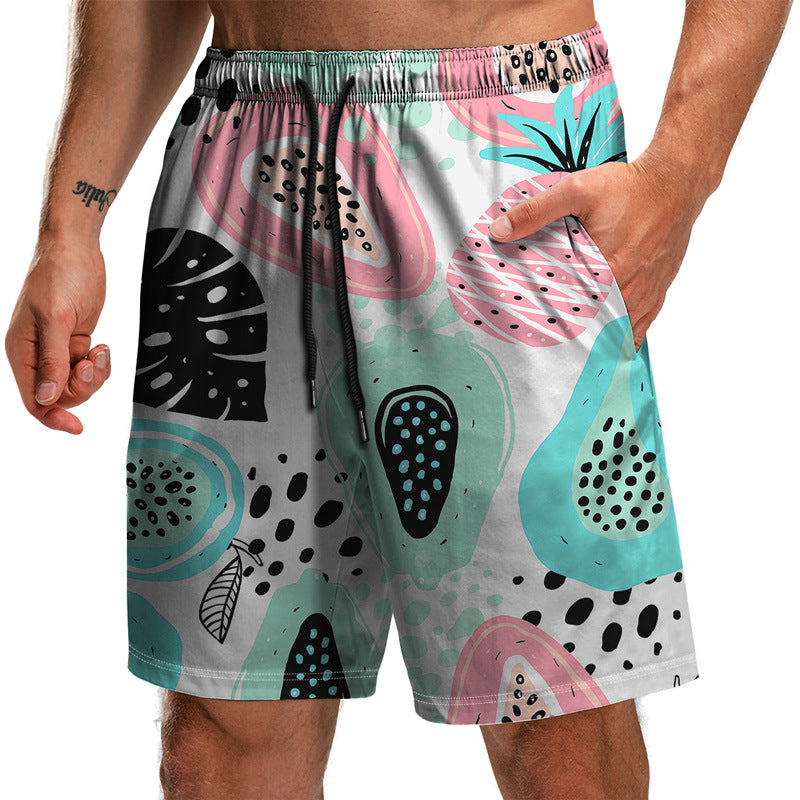 Summer New Leaf Series 3D Printed Shorts Loose Beach Pants Fashion Casual Shorts Men - WAlMYe #