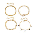 Simple OT Buckle Snake Bone Chain Set Bracelet Women - WAlMYe #