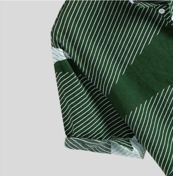 Hawaii Casual Shirt Men Summer Stand Collar Stre - WAlMYe #