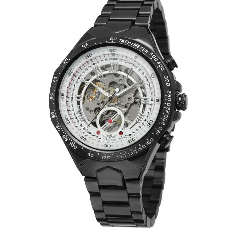 men's personality fashion gold watch all steel hollow automatic mechanical watch - WAlMYe #