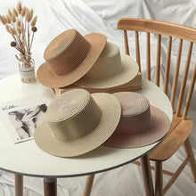 Load image into Gallery viewer, Fashion Ladies Flat Top Shade Straw Hat
