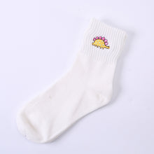 Load image into Gallery viewer, Cotton Mbroidered Dinosaur Women&#39;s Tube Socks
