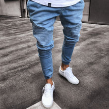 Load image into Gallery viewer, Jeans Men&#39;s Explosive Fashion Light Blue Skinny

