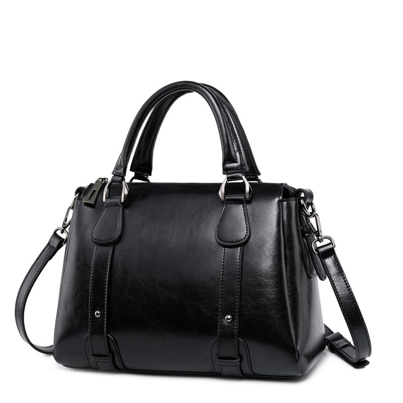 New Fashion Leather Handbags Cowhide Ladies Shoulder Handbags