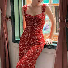 Load image into Gallery viewer, Long Floral Neck Waist Slip Dress
