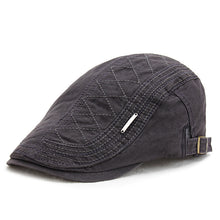 Load image into Gallery viewer, Solid color grid cap retro sun shade beret
