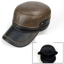 Load image into Gallery viewer, Men&#39;s Fashion Casual Fleece-lined Leather Hat
